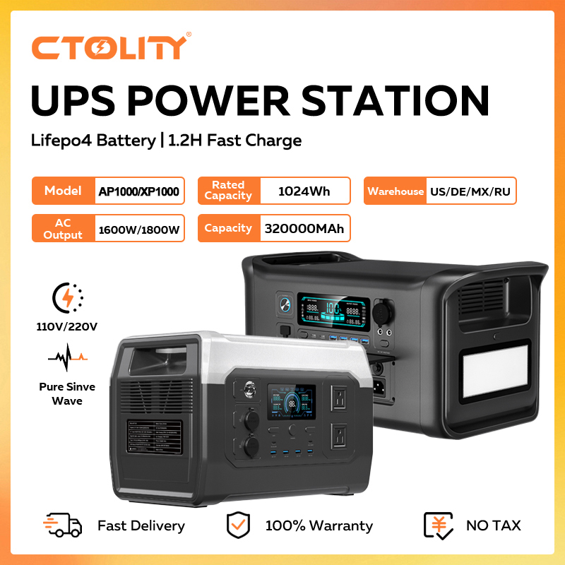 Lifepo4 Battery Pack - CTOLITY 1800W Przenośna Stacja Zasilania 1024Wh