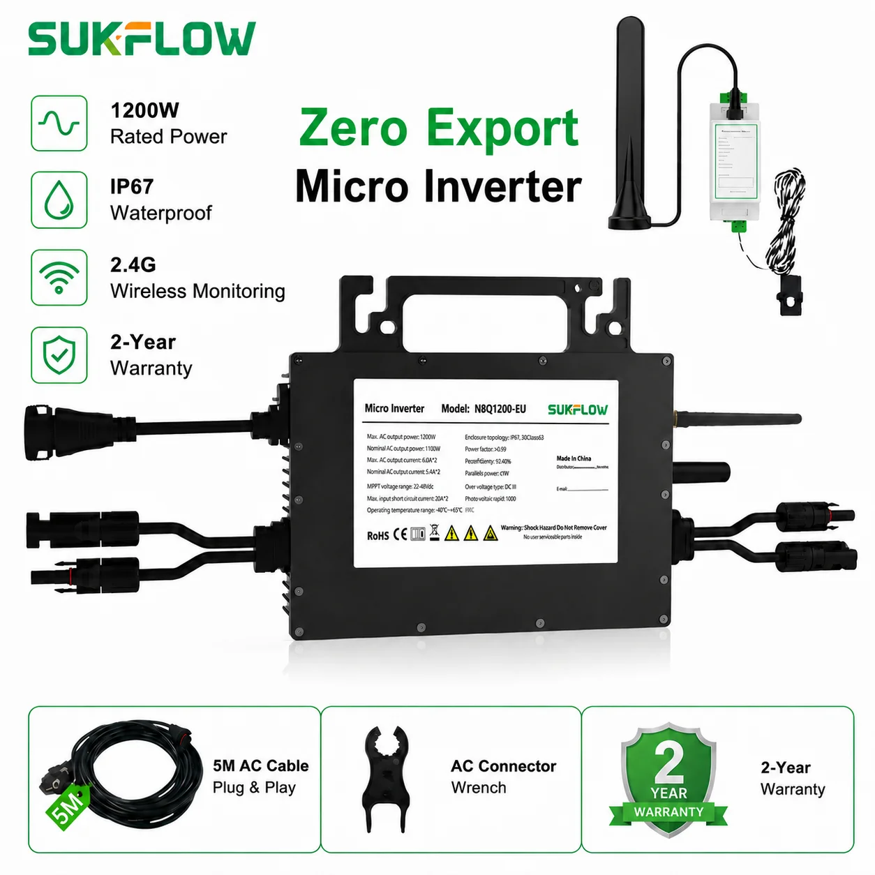 Flexible Solar Panel - Mikroinwerter sieciowy SUKFLOW Zero Expert 1200W