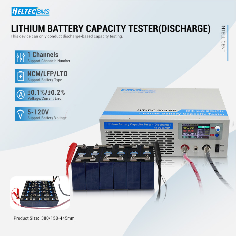 Lifepo4 Battery Pack - Heltec HT‑DC50ABP Tester pojemności rozładowania akumulatorów